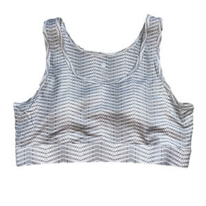 Til You Collapse Chevron Sports Bra size XL grey & white